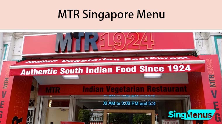 MTR Singapore Menu