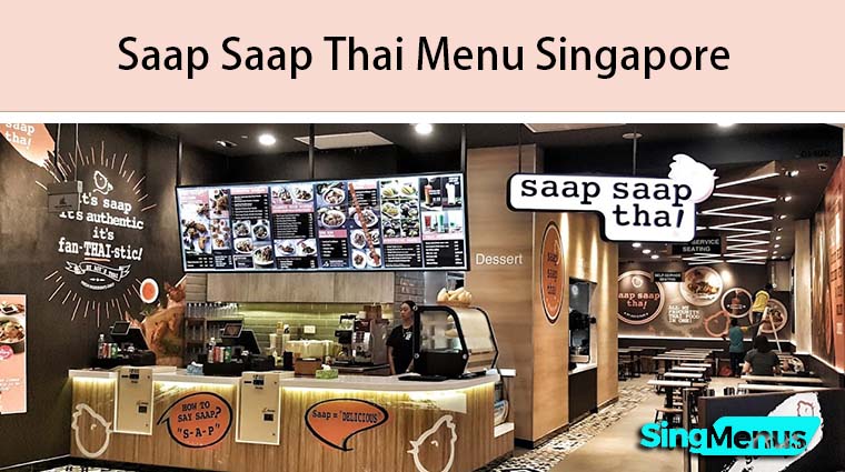 Saap Saap Thai Menu Singapore
